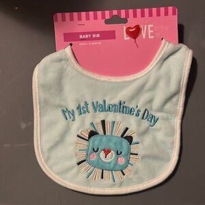 Valentine's Day Baby Bib - Blue